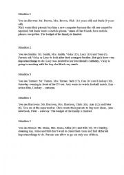 English Worksheet: Family Role Play