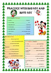 English Worksheet: Practice with have got and has got