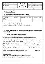 English Worksheet: First term listening test