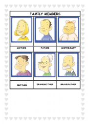 English Worksheet: Family Members