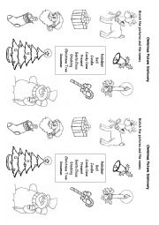 English Worksheet: Christmas Picture Dictionary