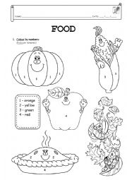 English Worksheet: Food