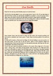 English Worksheet: Our Earth