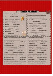 English Worksheet: Extra practice 