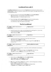 English Worksheet: Conditional Forms with if