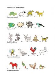 domestic and wild animals - ESL worksheet by hido