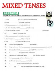 English Worksheet: MIXED TENSES