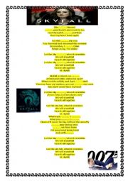 English Worksheet: adele- skyfall