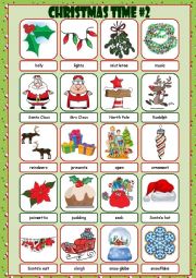 English Worksheet: Christmas Time Picture Dictionary#2