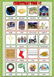 English Worksheet: Christmas Time Picture Dictionary#3