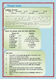 English Worksheet: phrasal verbs