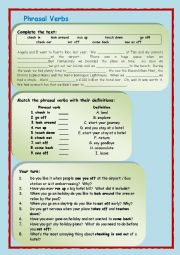 English Worksheet: phrasal verbs