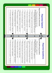 English Worksheet: Reported Speech and Questions