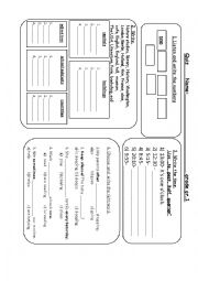 English Worksheet: Quiz about numbers to 1000, the time and some words -part2