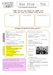 English Worksheet: BUS STOP - THE HOLLIES