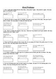 English Worksheet: Math Word Problems - Addition & Subtraction
