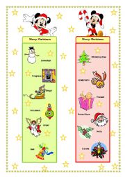 English Worksheet: Christmas -  Bookmarks