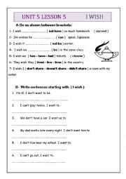 English Worksheet: I wish