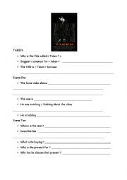 English Worksheet: Taken