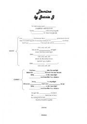 English Worksheet: domino by jessie j