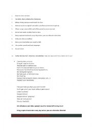 English Worksheet: 10 rules in the Englishclassroom