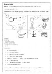 English Worksheet: Christmas fudge - a recipe for a Christmas candy