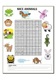 Wordsearch Animals