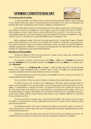 English Worksheet: Spanish Constitution Day