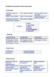 English Worksheet: At the hairdresser