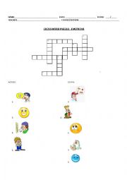 Emotions Crossword Puzzle