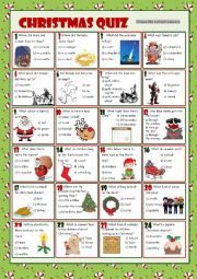 English Worksheet: Christmas Quiz