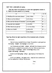 English Worksheet: language review