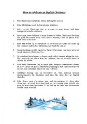 English Worksheet: How to celebrate an English Christmas