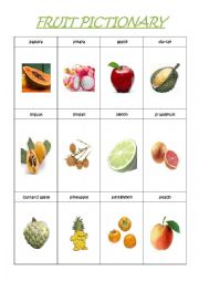 English Worksheet: fruit pictionary