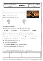 English Worksheet: Love Boat 1st form