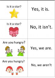 English Worksheet: Practice of the short answers of the verb to be/ 3rd pack