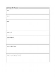 English Worksheet: Concept of a TV show