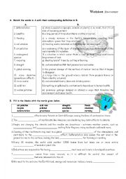 English Worksheet: Vocabulary about the environment