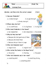 English Worksheet: Listening exam