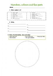 Numbers, colours and face parts