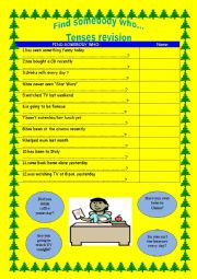 Tenses revision - Find somebody who...