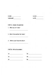 English Worksheet: Revision Homework