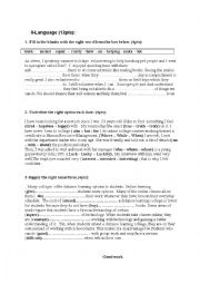 English Worksheet: TESTS