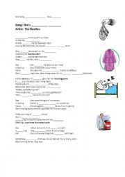 English Worksheet: Shes Leaving Home - The Beatles - Listening Activity