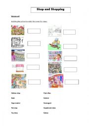 English Worksheet: Shop and shopping