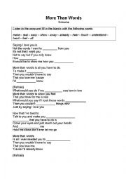English Worksheet: MORE THAN WORDS