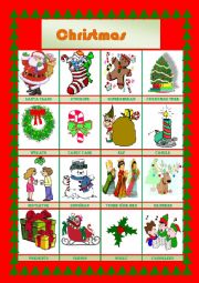 English Worksheet: Christmas pictionary