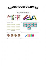 English Worksheet: Classroom objects.