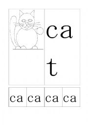 English Worksheet: writing practice - word - cat