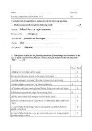 English Worksheet: The Facebook Murder (recent August 2012)